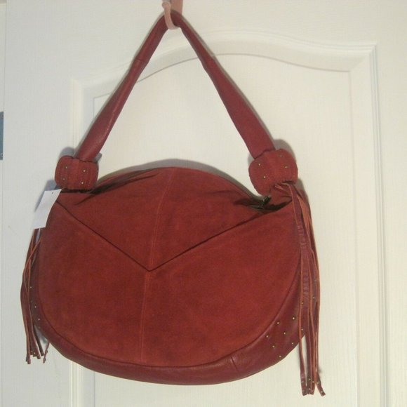 Suede Studded Hobo Bag with Fringe by Queen Latifah $179 MSRP NWT - Picture 2 of 2
